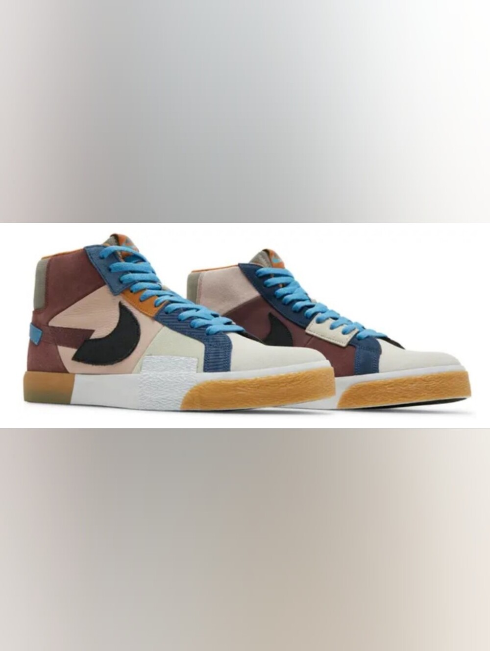 Nike Zoom Blazer Mid Premium SB 'Mosaic Pack- Dark Wine' Sneakers Size 6.5 /Box